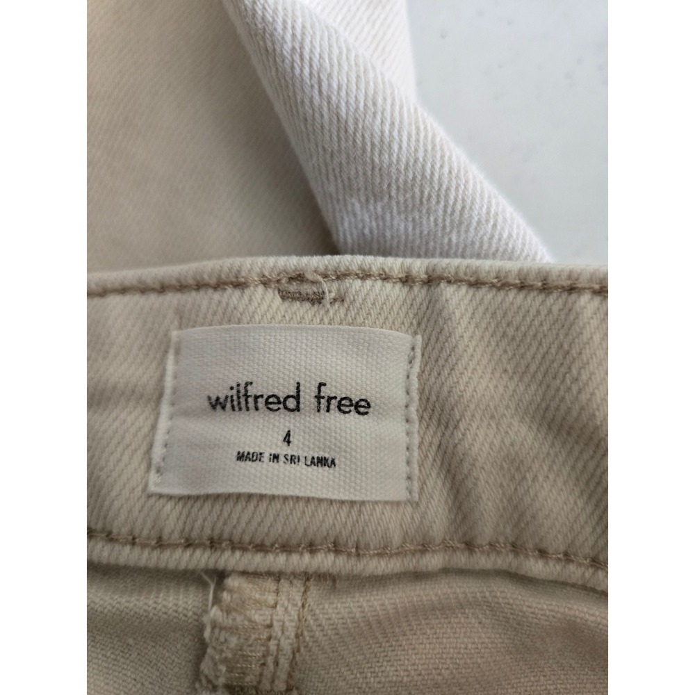 Wilfred Free Womens 4 Cargo Pants Cream High Rise Tapered Button Fly Aritzia - Picture 3 of 13